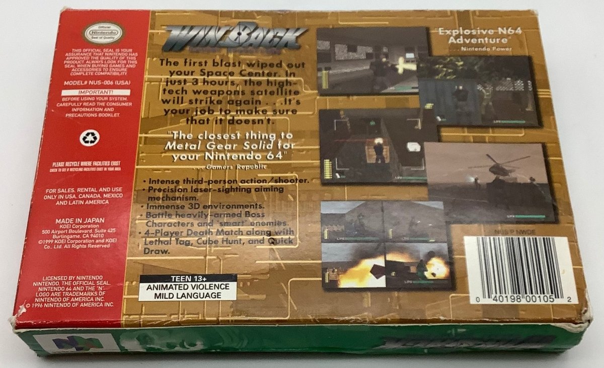 Winback Covert Operations [NO MANUAL] Nintendo 64 USED - Video Games - Nintendo 64