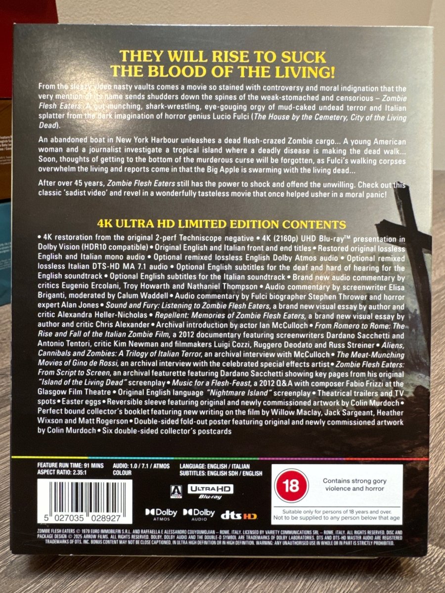 Zombie Flesh Eaters (4K UHD, Limited Edition, Arte Originale, Region Free) USED