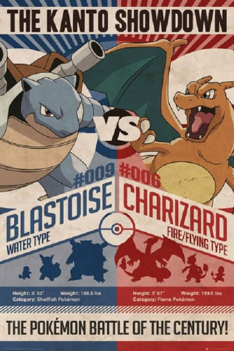 Pokemon Red vs. Blue Poster PICKUP ONLY