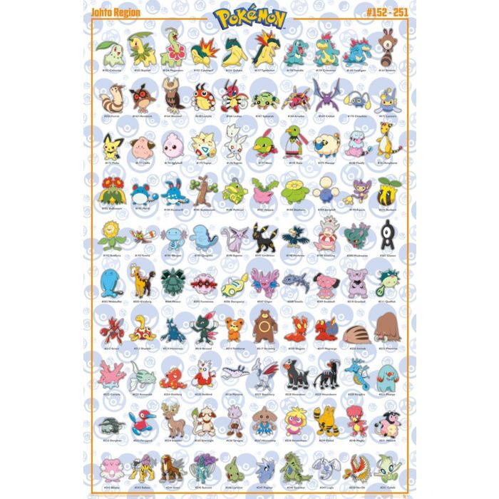 Pokemon JOHTO Poster PICKUP ONLY