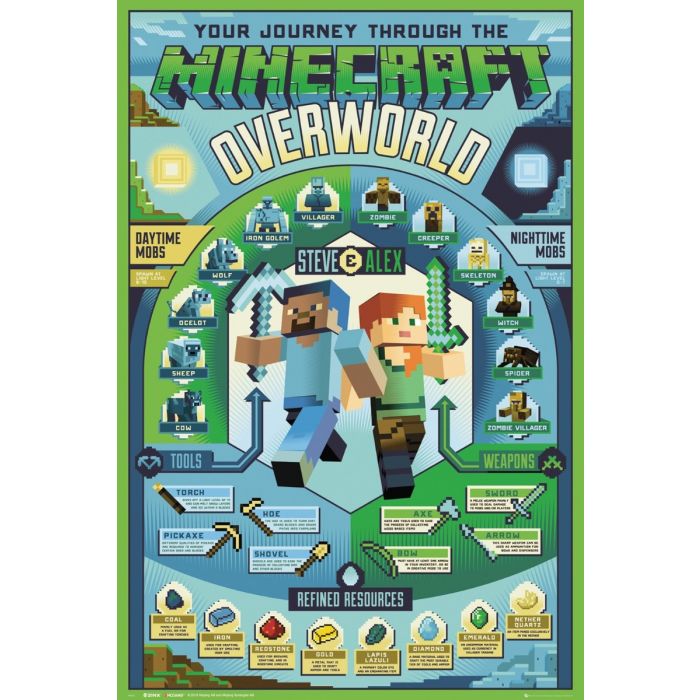 Minecraft Overworld Biome Poster PICKUP ONLY