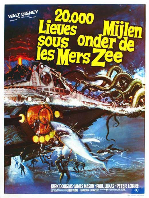 20,000 Leagues Under the Sea Belgian Poster 11x17