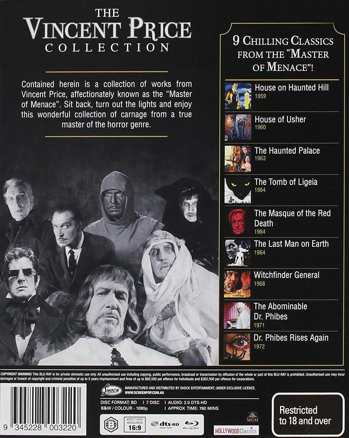 The Vincent Price Collection (Region B) USED