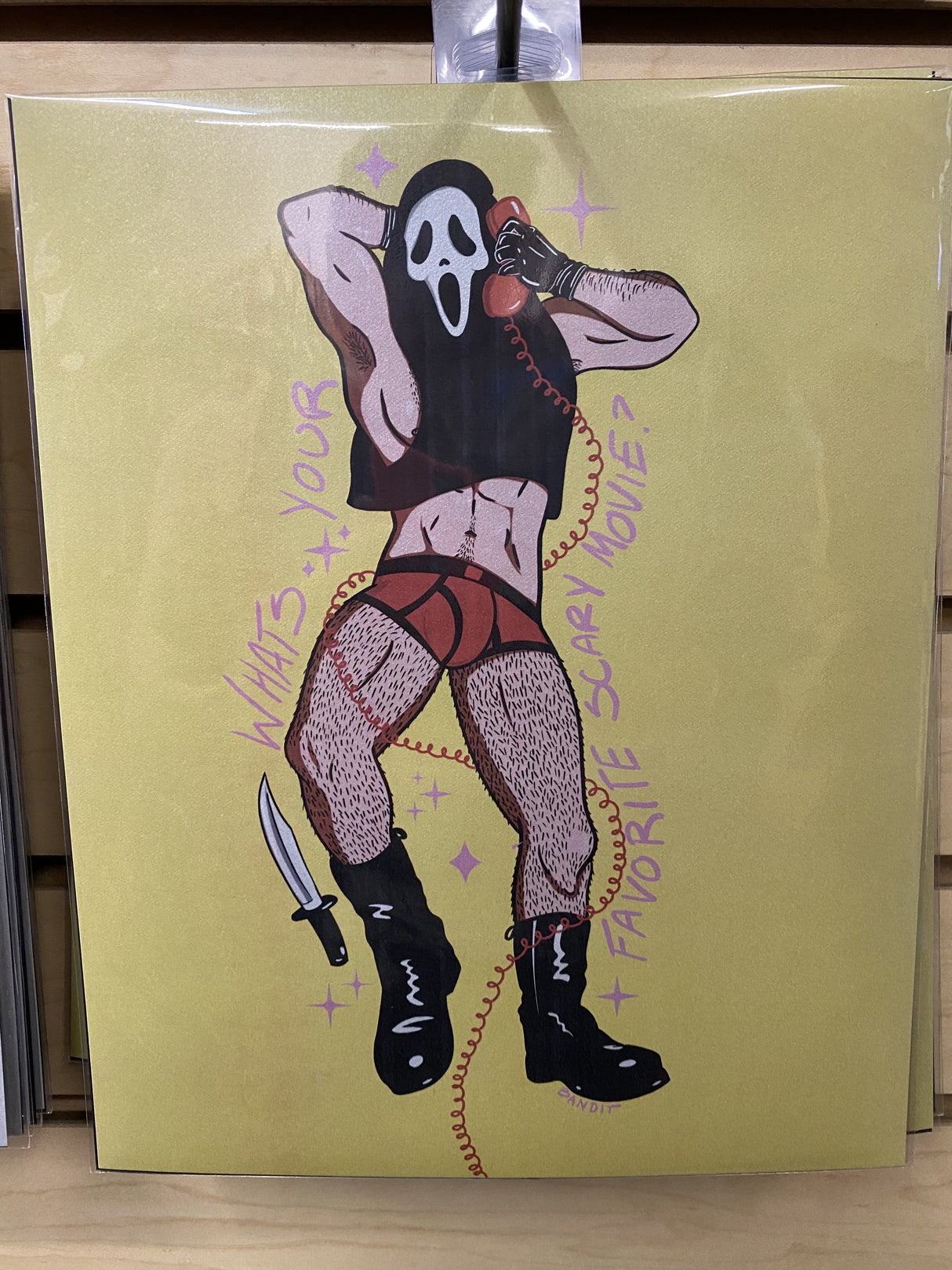 Ghostface Bandit McGee Glitter Paper Print