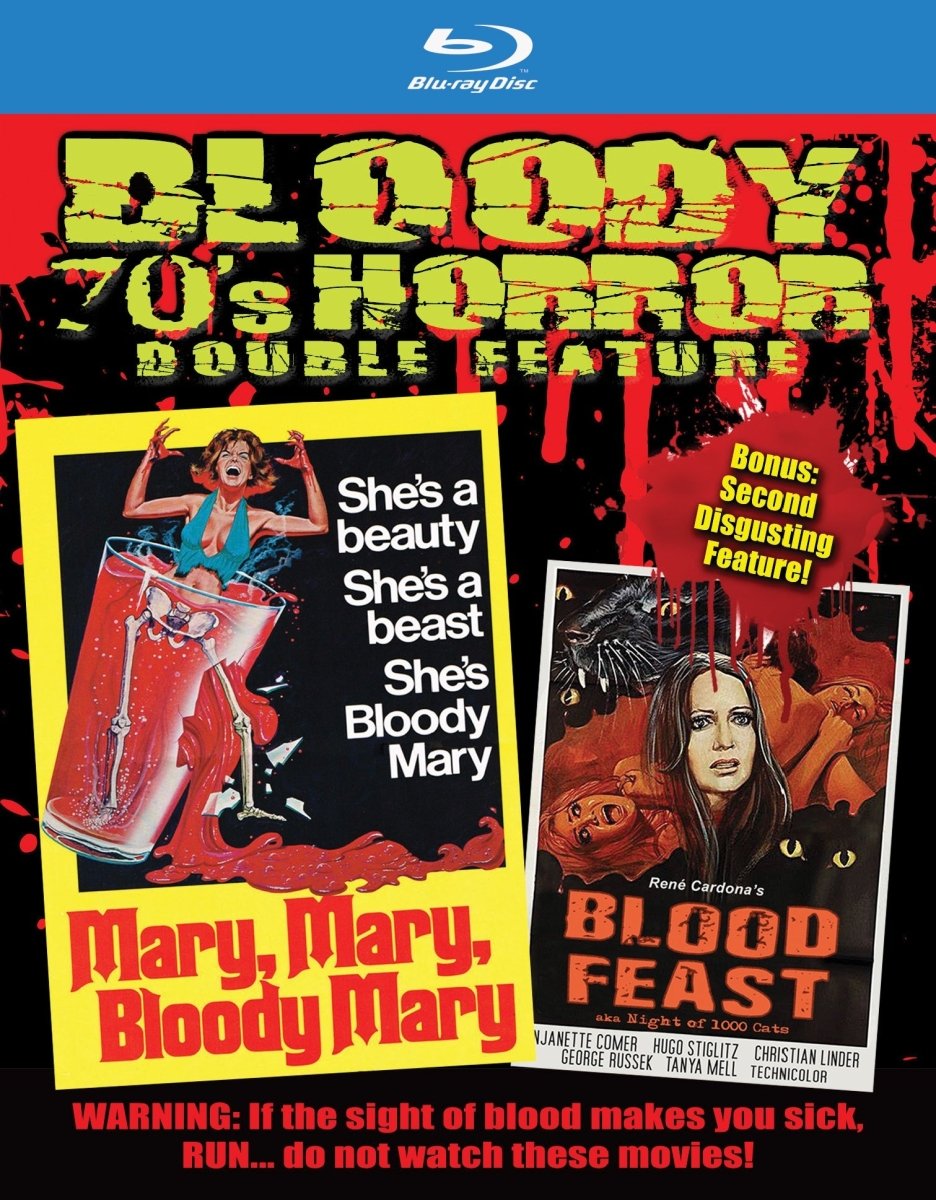Bloody 70's Horror Double Feature: Mary, Mary, Bloody Mary + René Cardona's Blood Feast - New Blu - Ray