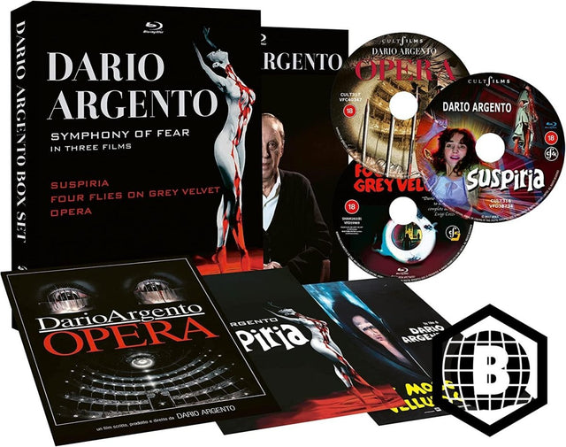 Dario Argento: The Symphony of Fear in Three Films (Limited Edition, Region B) - New Blu - Ray