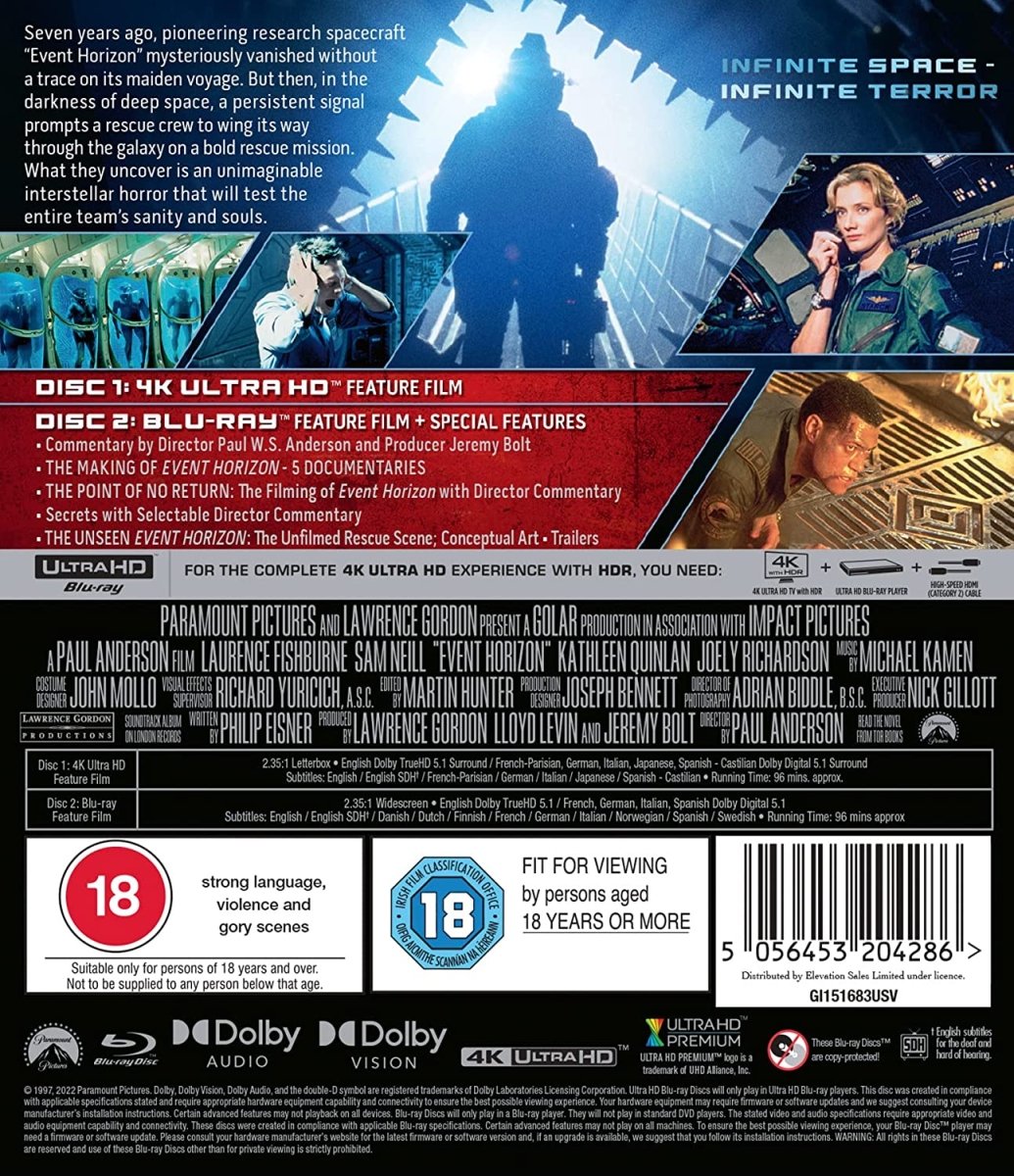 Event Horizon (4K UHD, Region Free) - New 4K UHD