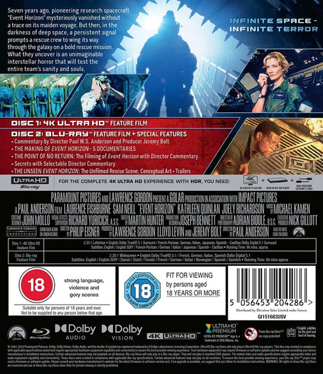 Event Horizon (4K UHD, Region Free) - New 4K UHD