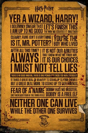 Harry Potter Quotes Poster PICKUP ONLY - Posters/Stickers/Art