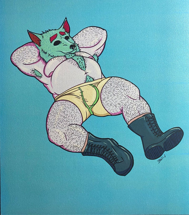 Wolf Glitter Paper Art Print