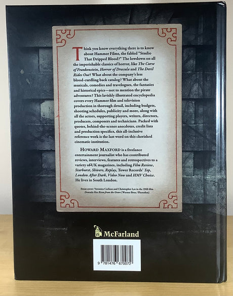 Hammer Complete: The Films, the Personnel, the Company - by Howard Maxford (Hardcover) USED