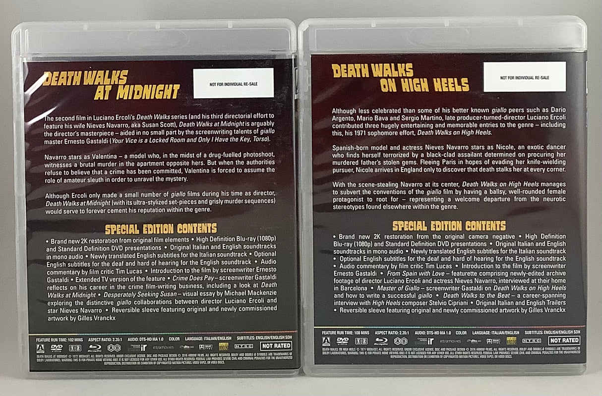 Death Walks Twice: Two Films by Luciano Ercoli Limited Edition USED