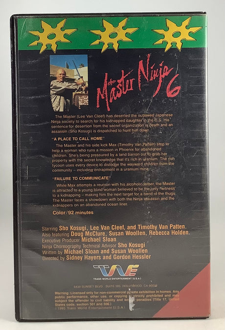 Master Ninja 6 (The Master)  Clamshell VHS