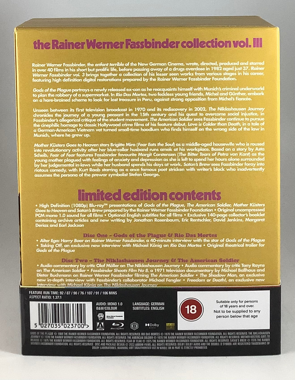 Rainer Werner Fassbinder Collection Volume 3 (Limited Edition, Region B) USED