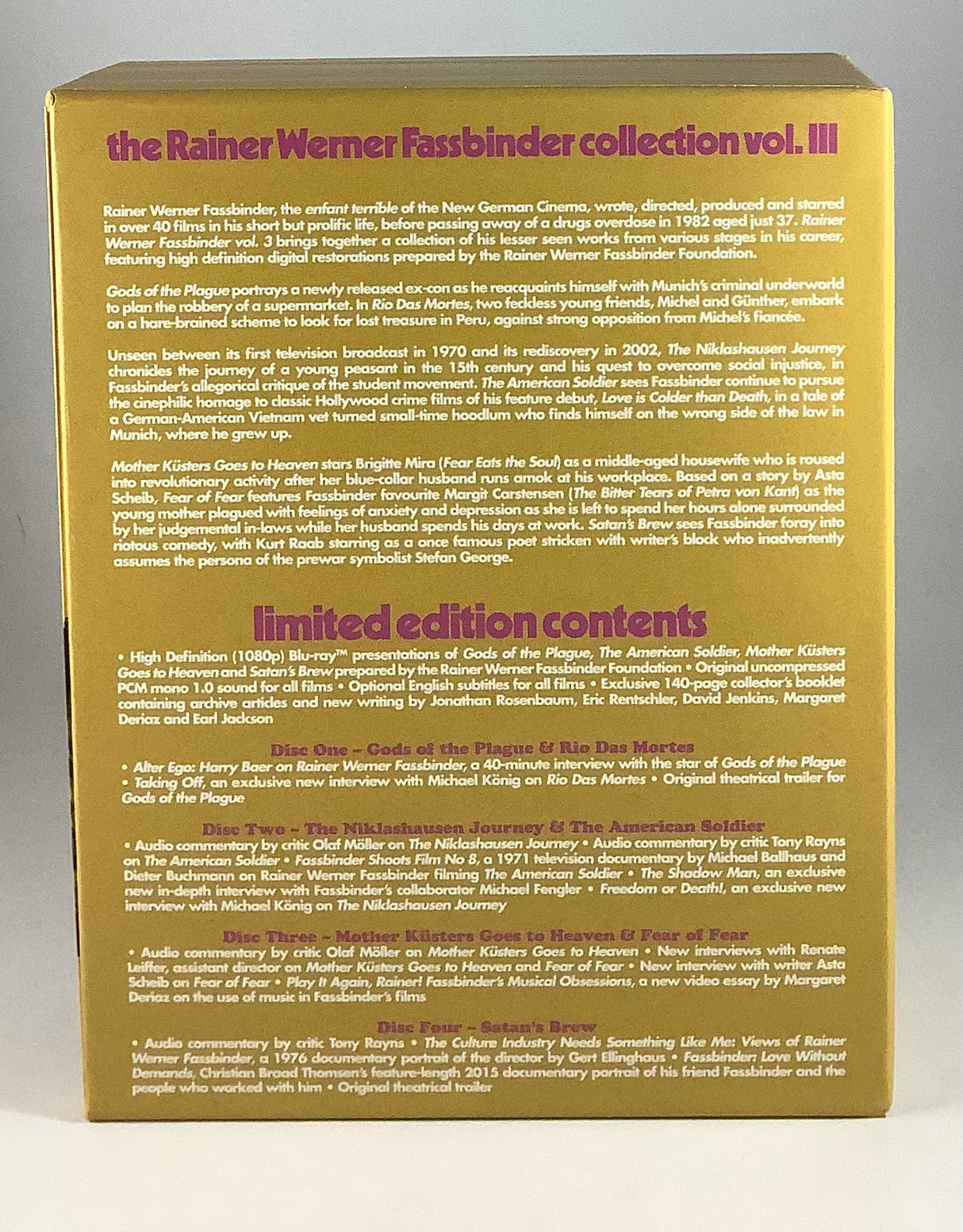 Rainer Werner Fassbinder Collection Volume 3 (Limited Edition, Region B) USED