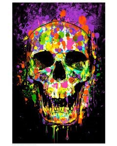 Splatter Skull Black Light Poster PICKUP ONLY - Posters/Stickers/Art