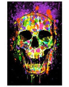 Splatter Skull Black Light Poster PICKUP ONLY