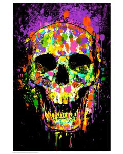 Splatter Skull Black Light Poster PICKUP ONLY