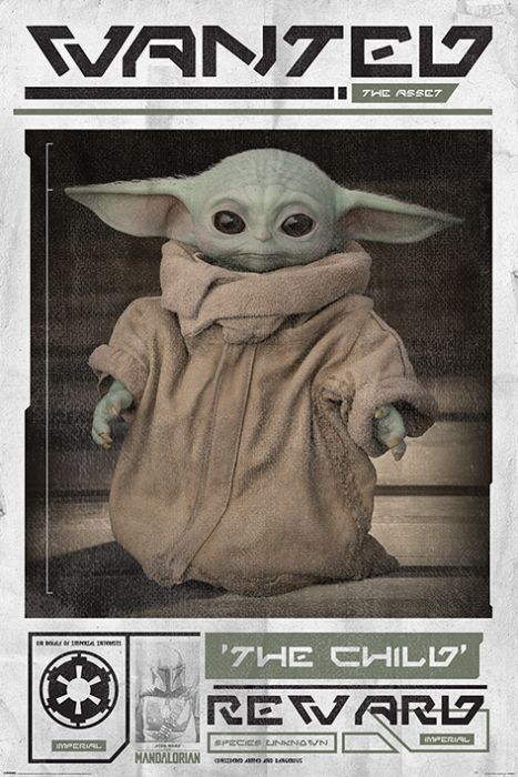 Star Wars Mandalorian Wanted the Child Poster PICKUP ONLY