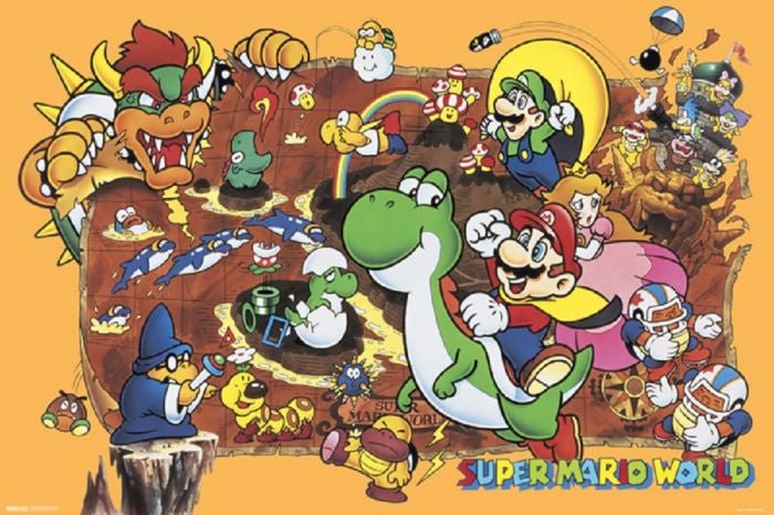 Super Mario World Poster PICKUP ONLY - Posters/Stickers/Art