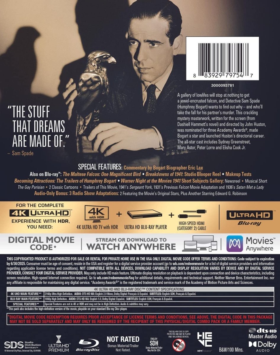 The Maltese Falcon (4K UHD) - New 4K UHD