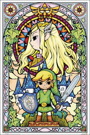 Zelda Stained Glass Poster PICKUP ONLY - Posters/Stickers/Art